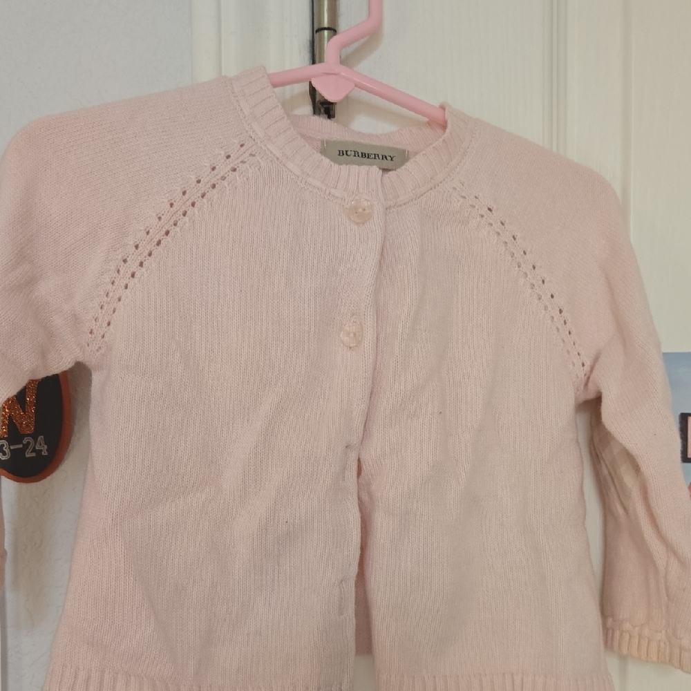 Burberry Light Pink Girls Cardigan